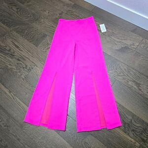 🆕️ Jay Godfrey Churchill Wide Leg Front Slit Dress Pants in Bright Fuchsia Pink